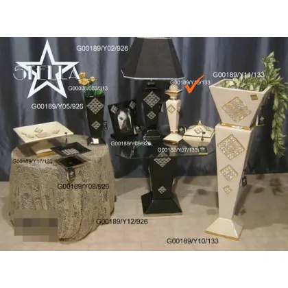 Picture Classic beige ceramic candlestick with Swarovski crystals