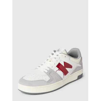 Zdjęcie Sneakersy skórzane z obszyciem w kontrastowym kolorze