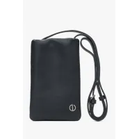 Zdjęcie Estro: Czarna torebka damska na telefon ze skóry naturalnej