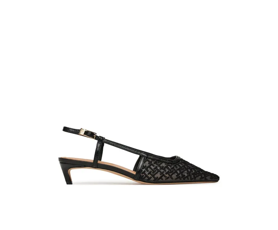 obrazek 1 Tommy Hilfiger Sandały Mono Squared Toe Kitten Slingb FW0FW08746 Czarny