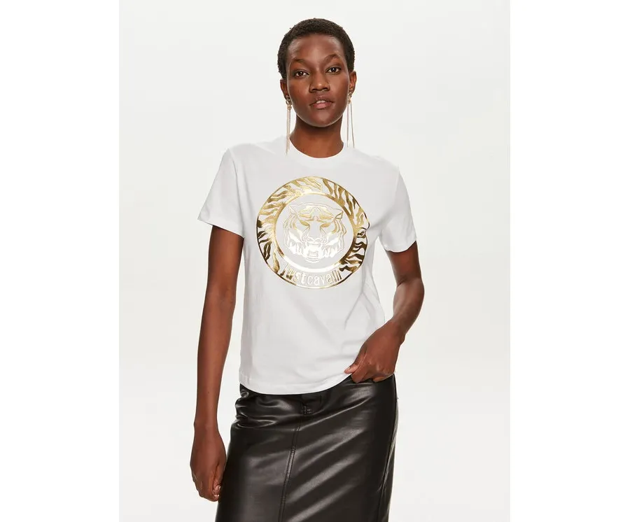 obrazek 1 Just Cavalli T-Shirt 76PAHG12 Biały Regular Fit