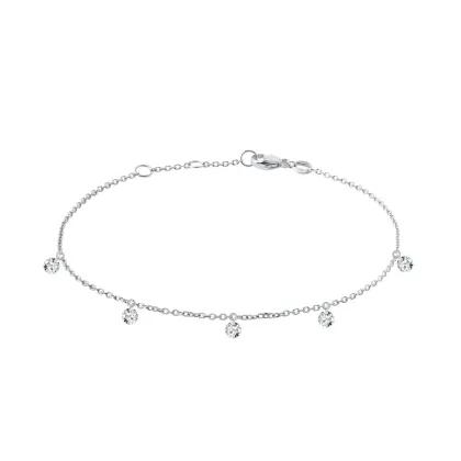 Zdjęcie Bransoletka z białego złota i nawierconych diamentów laboratoryjnych KLENOTA