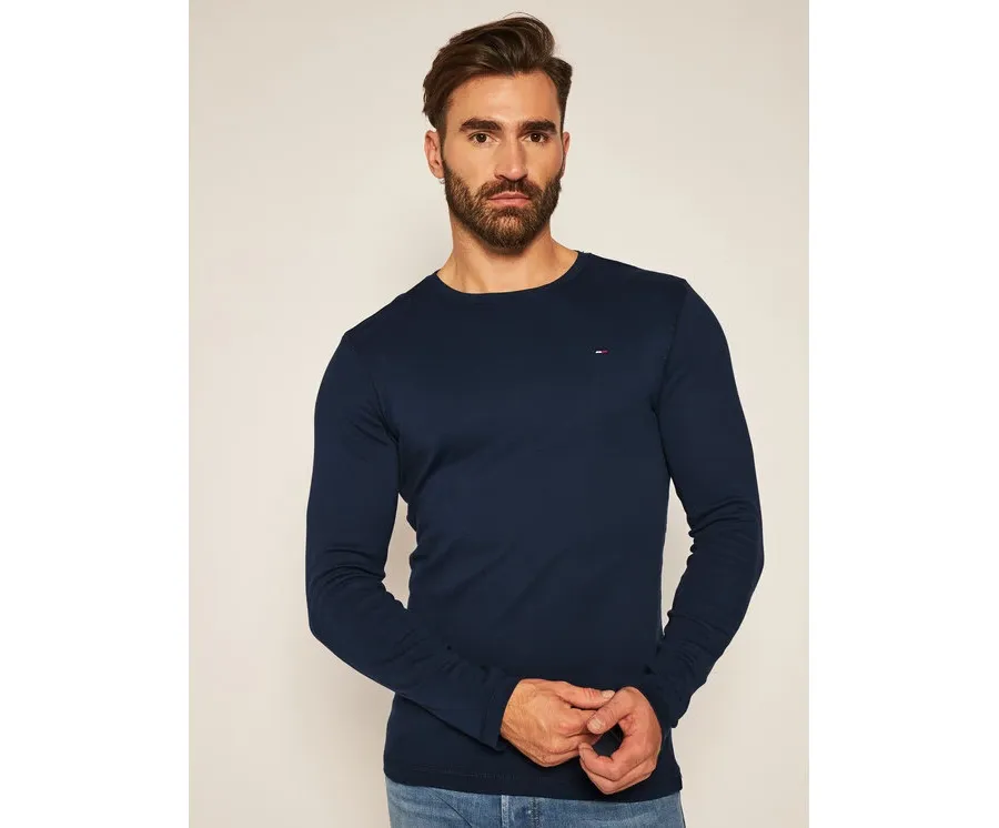 obrazek 1 Tommy Jeans Longsleeve DM0DM04409 Granatowy Slim Fit