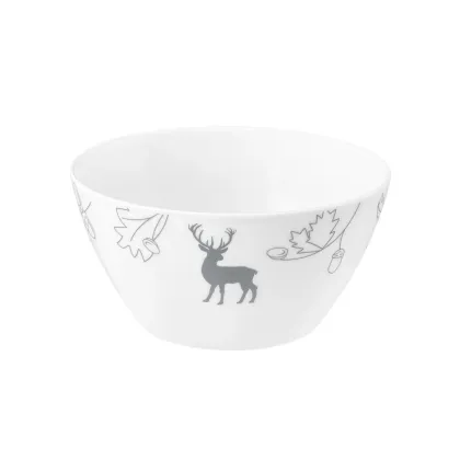 Zdjęcie Porcelanowa piękna miska na płatki 15 cm zdobiona motywem liści dębu i żołędzi - Seltmann Weiden