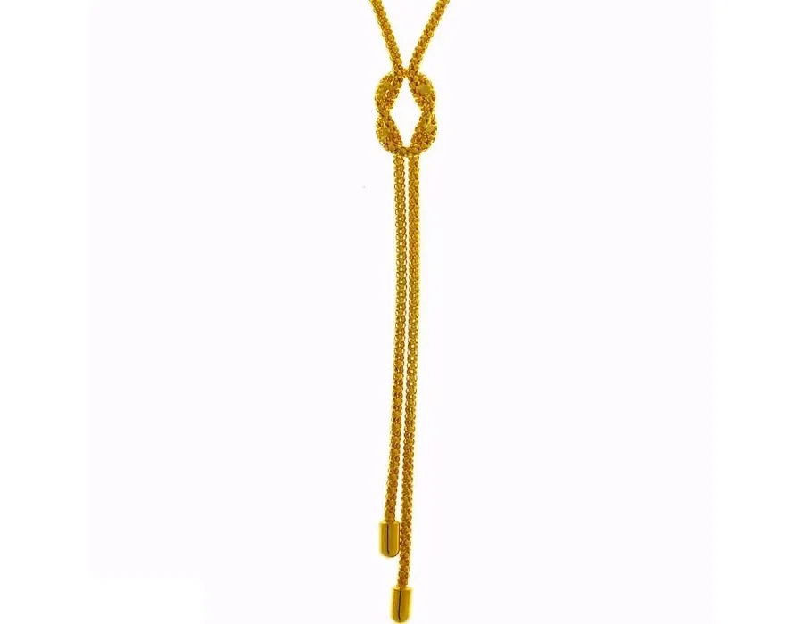 obrazek 1 Luksusowy złoty damski choker z węzłem 52 cm