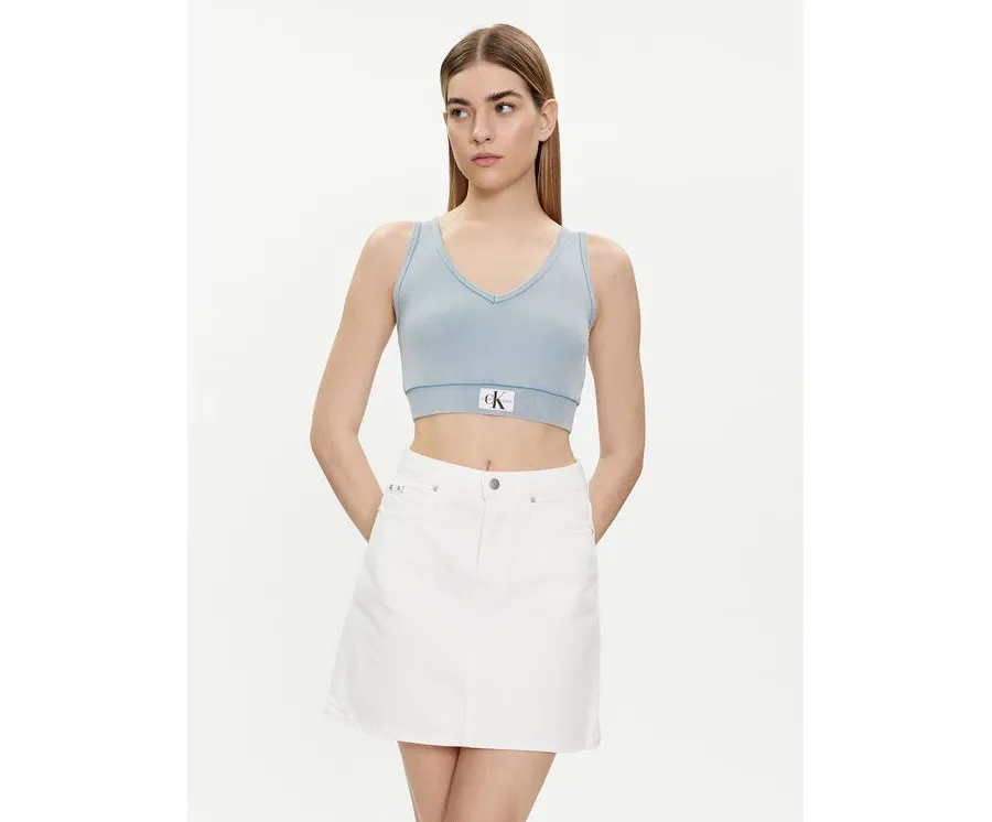 obrazek 1 Calvin Klein Jeans Top J20J223109 Błękitny Slim Fit
