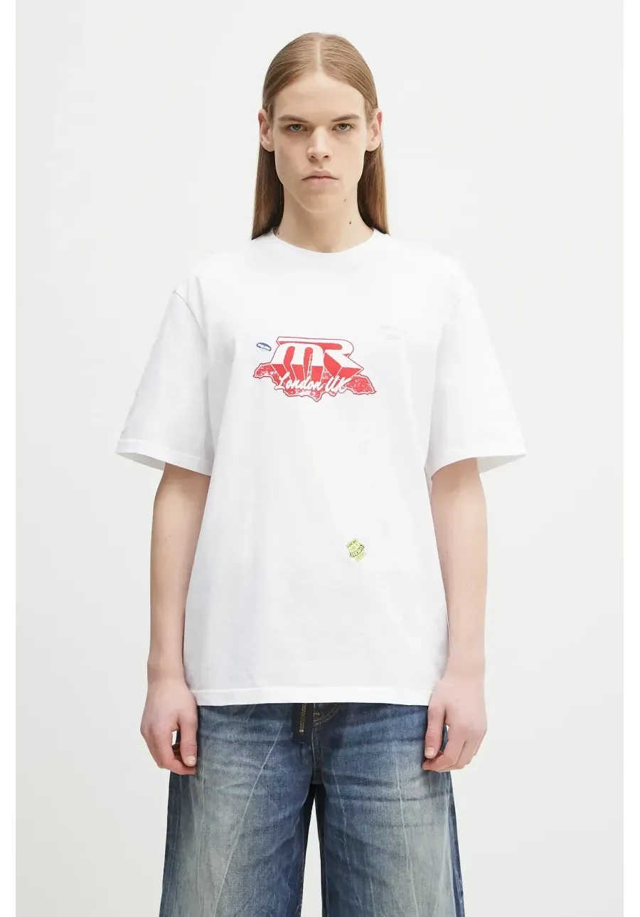 obrazek 1 Martine Rose t-shirt bawełniany Classic kolor biały z nadrukiem 603JE03000G