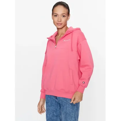 Zdjęcie Champion Bluza Hooded Half Zip Sweatshirt 116581 Różowy Oversize