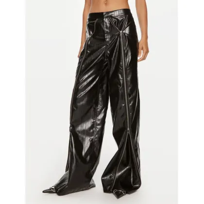 Zdjęcie ROTATE Spodnie z imitacji skóry Dixie 112960100 Czarny Wide Leg
