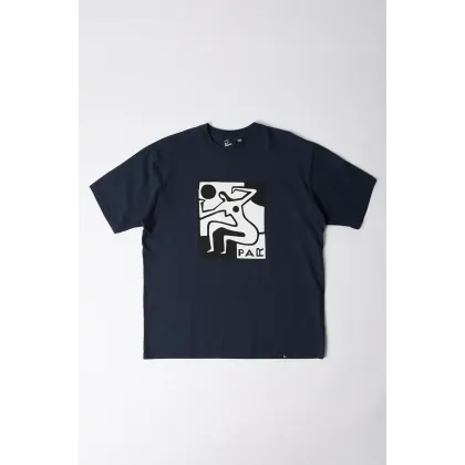 Zdjęcie by Parra t-shirt bawełniany Ball sports męski kolor granatowy z nadrukiem 53220