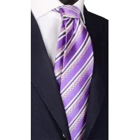 Picture Silk tie, hand-sewn in Italy with three-color stripes