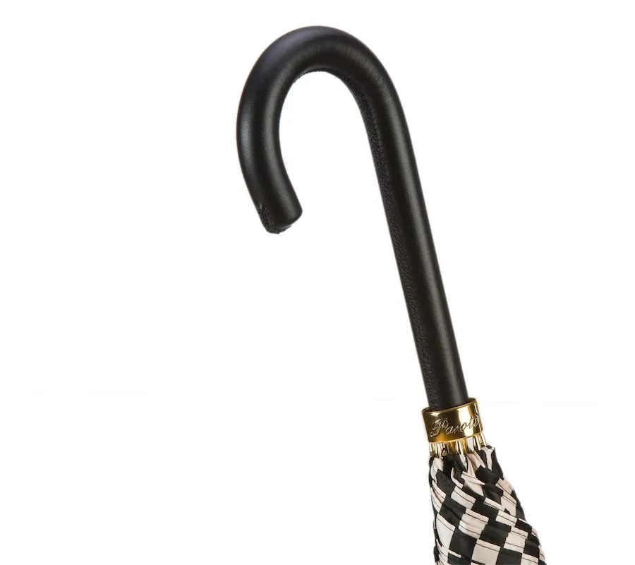 obrazek 3 Stylowy parasol damski w czarno-białe paski – Pasotti