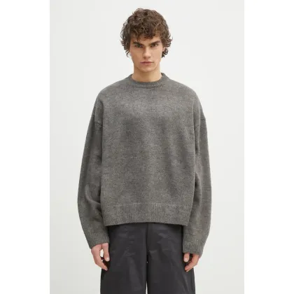 Zdjęcie MKI MIYUKI ZOKU sweter z domieszką wełny Mohair Blend Knit Crew męski kolor szary MOHAIR.BLEND.KNIT.CR.BR
