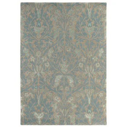 Zdjęcie Cudowny beżowo turkusowy dywan w ornament - AUTUMN FLOWER EGSHELL 27508