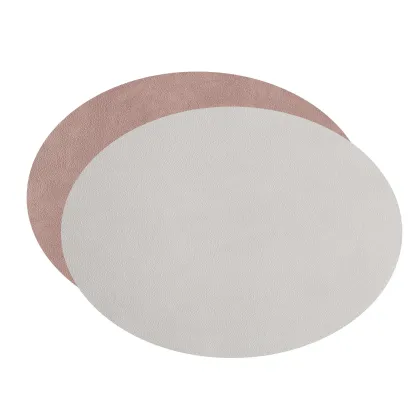 Zdjęcie Duża dwustronna podkładka stołowa ze skóry w kolorze perłowym i pudrowego różu