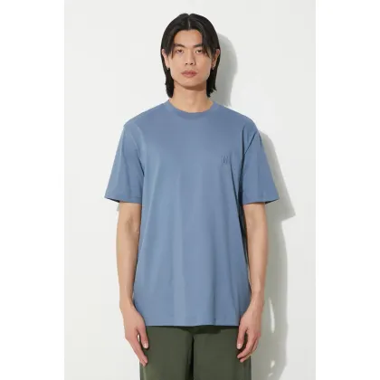 Zdjęcie Norse Projects t-shirt bawełniany Johannes męski kolor niebieski z aplikacją N01.0643.7121