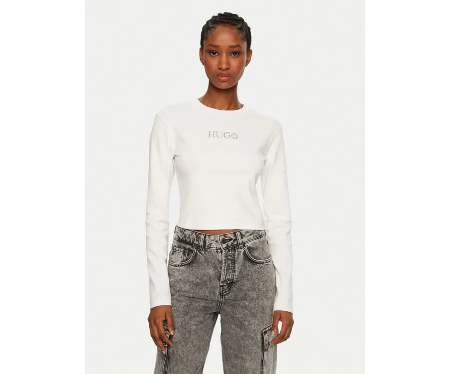 obrazek 1 HUGO Bluzka Della 50537288 Biały Slim Fit