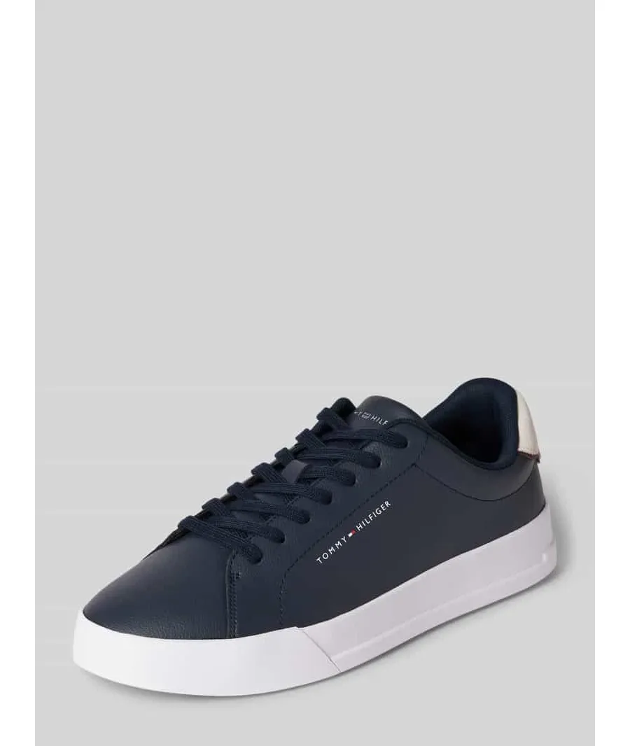 obrazek 1 Tommy Hilfiger Sneakersy Th Court Lth Detail Ess FM0FM05367 Granatowy