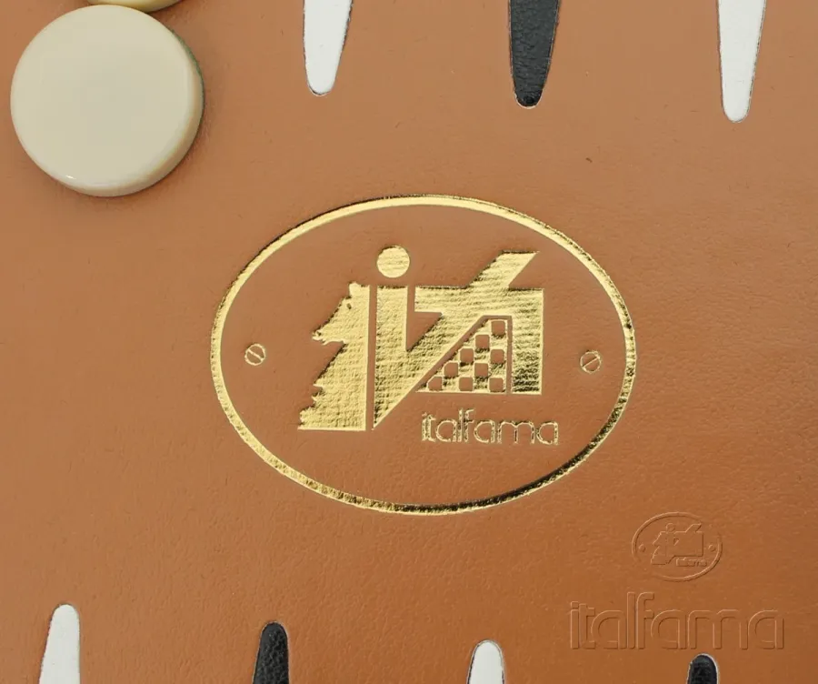 obrazek 3 Oryginalny komplet Backgammon w skórzanej walizce