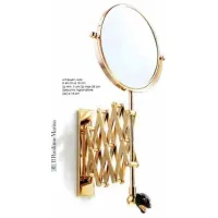 Picture Brass wall mirror with magnification (2×) in 24K gold with panther cast enamel - Il Paralume Marina