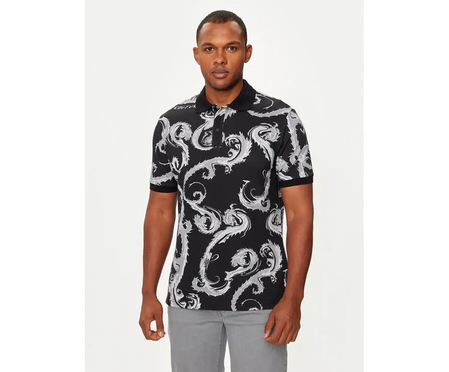 obrazek 1 Versace Jeans Couture Polo 77GAG6S0 Czarny Regular Fit
