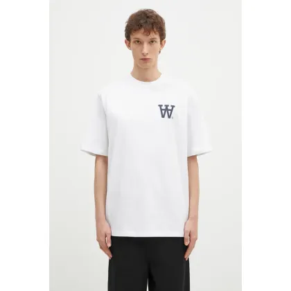 Zdjęcie Wood Wood t-shirt bawełniany Asa Not To Be Trusted GOTS męski kolor biały z nadrukiem 10325706.2222