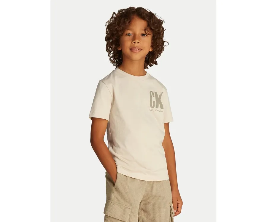 obrazek 1 Calvin Klein Jeans T-Shirt Surf Graphic IB0IB02447 Beżowy Regular Fit