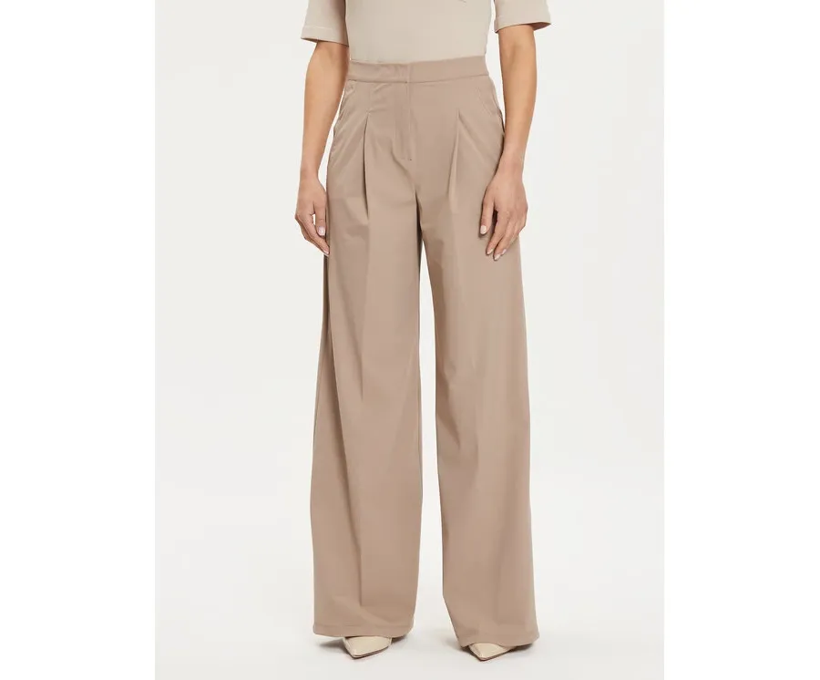 obrazek 1 Max Mara Leisure Spodnie materiałowe Bonn 2426786017 Beżowy Relaxed Fit