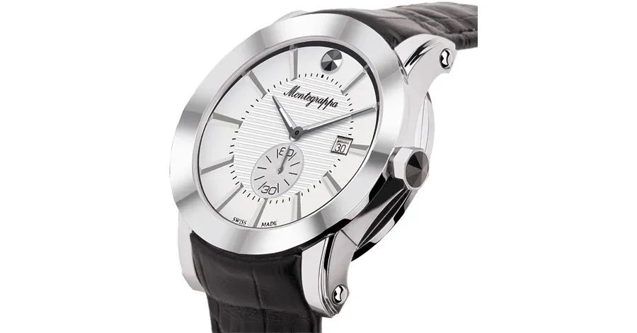 obrazek 1 Eleganckie Srebro Zegarek Silver Dial NeroUno Monetegrappa