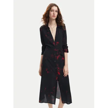 Zdjęcie Desigual Sukienka koszulowa Scribbles Lacroix 24WWVW38 Czarny Regular Fit