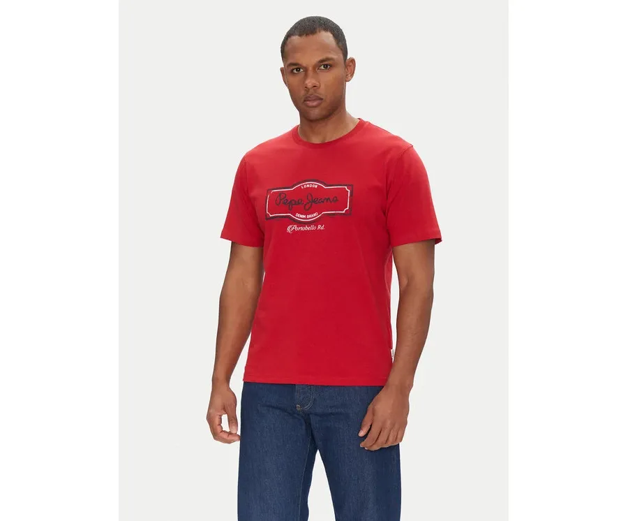 obrazek 1 Pepe Jeans T-Shirt Daxton PM509786 Czerwony Regular Fit