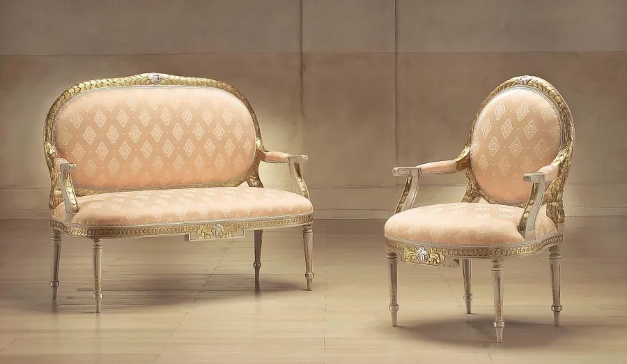 obrazek 1 Piękna sofa i fotel w stylu antycznym do salonu – Morello Gianpaolo