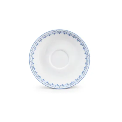 Zdjęcie Luksusowy spodek do filiżanki do espresso zdobiony pięknym jasnoniebieskim motywem – wariant 2 - Leander