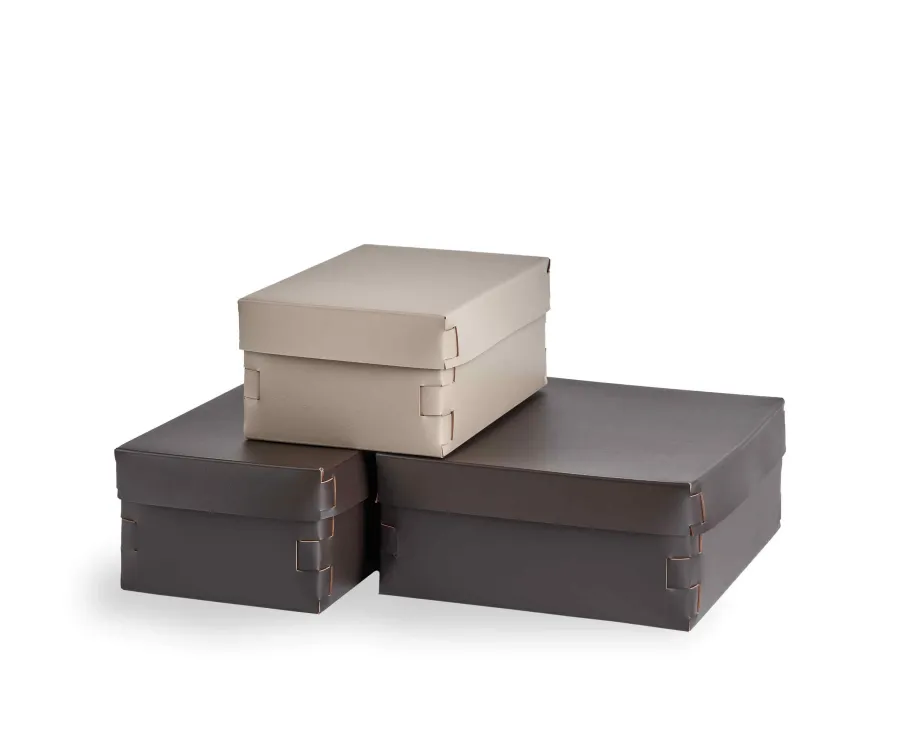 obrazek 2 Wyjątkowe skórzane pudełko Snob 36x30xH13,5 cm w kolorze czekoladowym