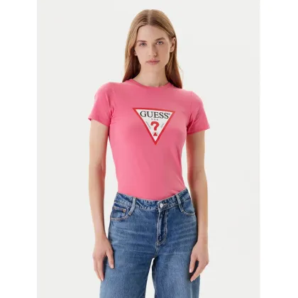 Zdjęcie Guess Jeans T-Shirt W4YI04 J1314 Różowy Slim Fit