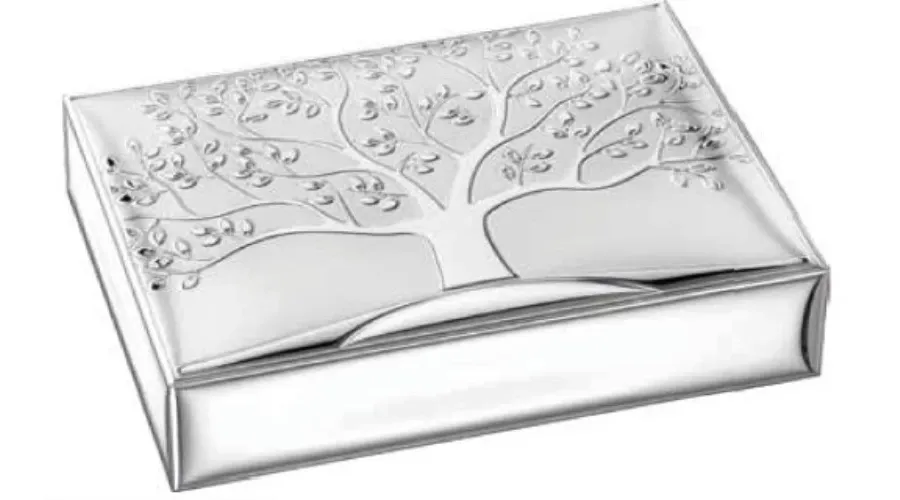 obrazek 1 Stylowe srebrne pudełko 15х20 cm z motywem drzewa