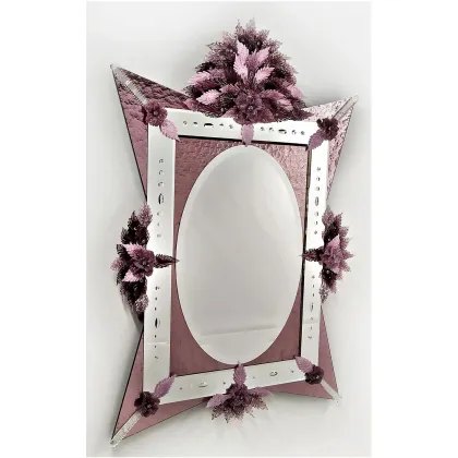 Zdjęcie Wyjątkowe w stylu nowoczesne lustro weneckie Murano