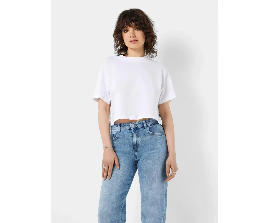 obrazek 1 Noisy May T-Shirt Alena 27023863 Biały Cropped Fit