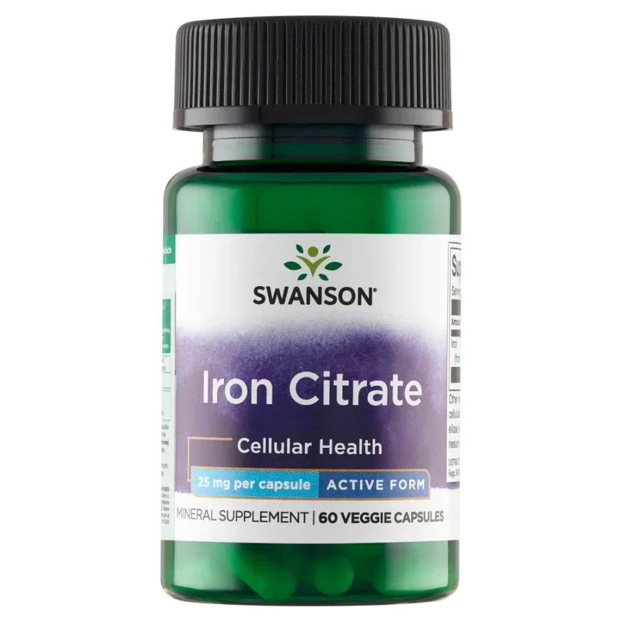 obrazek 1 Swanson Cytrynian Żelaza 25 mg Kapsułki