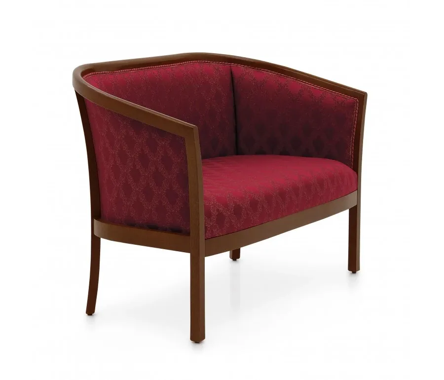 obrazek 2 Czerwona elegancka sofa o strukturze drewna bukowego - Sevensedie