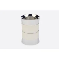 Picture Luxurious insulated wine cooler in a white natural leather cover - for the kitchen