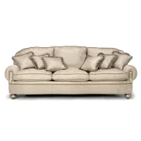 Picture A tasteful Italian three-seater sofa with six pillows