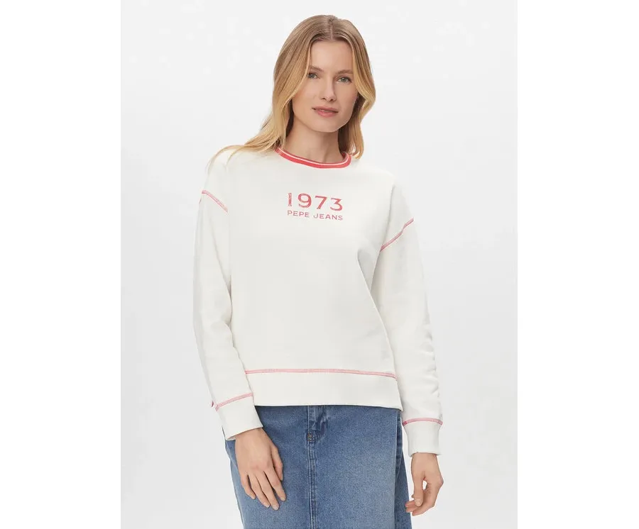 obrazek 1 Pepe Jeans Bluza Hache PL581398 Biały Boxy Fit