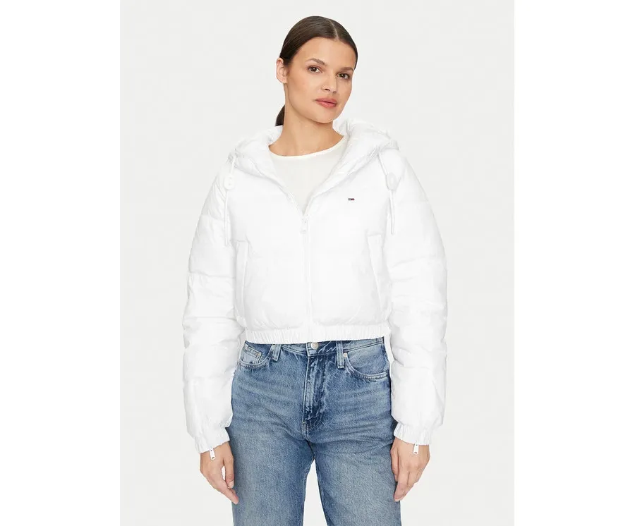 obrazek 1 Tommy Jeans Kurtka zimowa DW0DW18313 Biały Cropped Fit