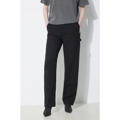 Zdjęcie Carhartt WIP spodnie Pierce Double Knee Pant damskie kolor czarny szerokie high waist I033139.8902