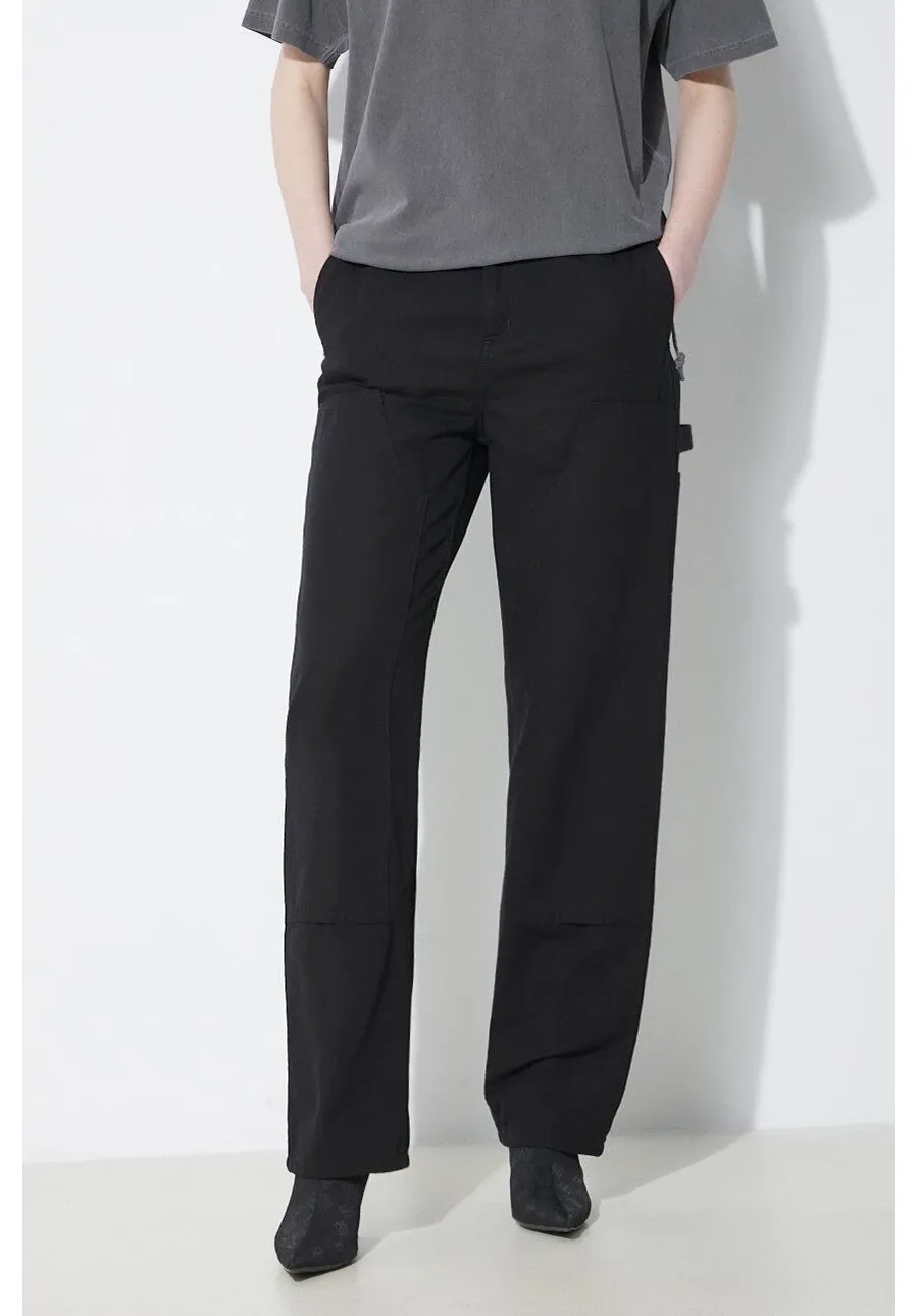 obrazek 1 Carhartt WIP spodnie Pierce Double Knee Pant damskie kolor czarny szerokie high waist I033139.8902
