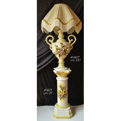 Picture A wonderful vase-shaped lamp on a ceramic column as an original home decoration