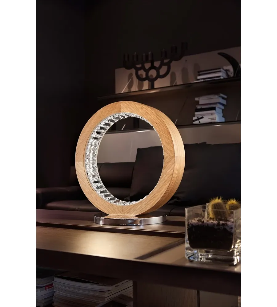 obrazek 1 Owalna lampka LED do pokoju z drewna dębowego
