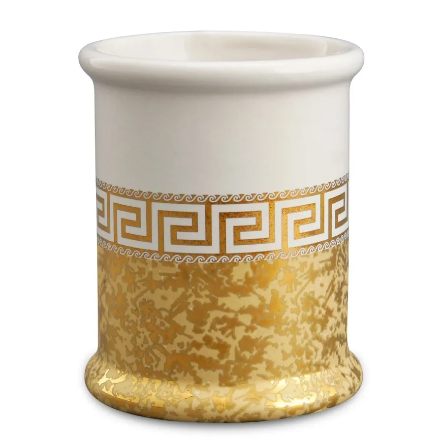 picture 1 Ceramic brush container with pure gold - Ahura