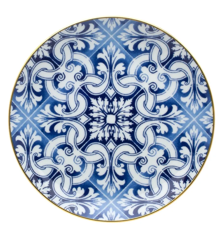 obrazek 1 Talerz deserowy z porcelany Transatlântica ze złożonym roślinnym ornamentem - Vista Alegre
